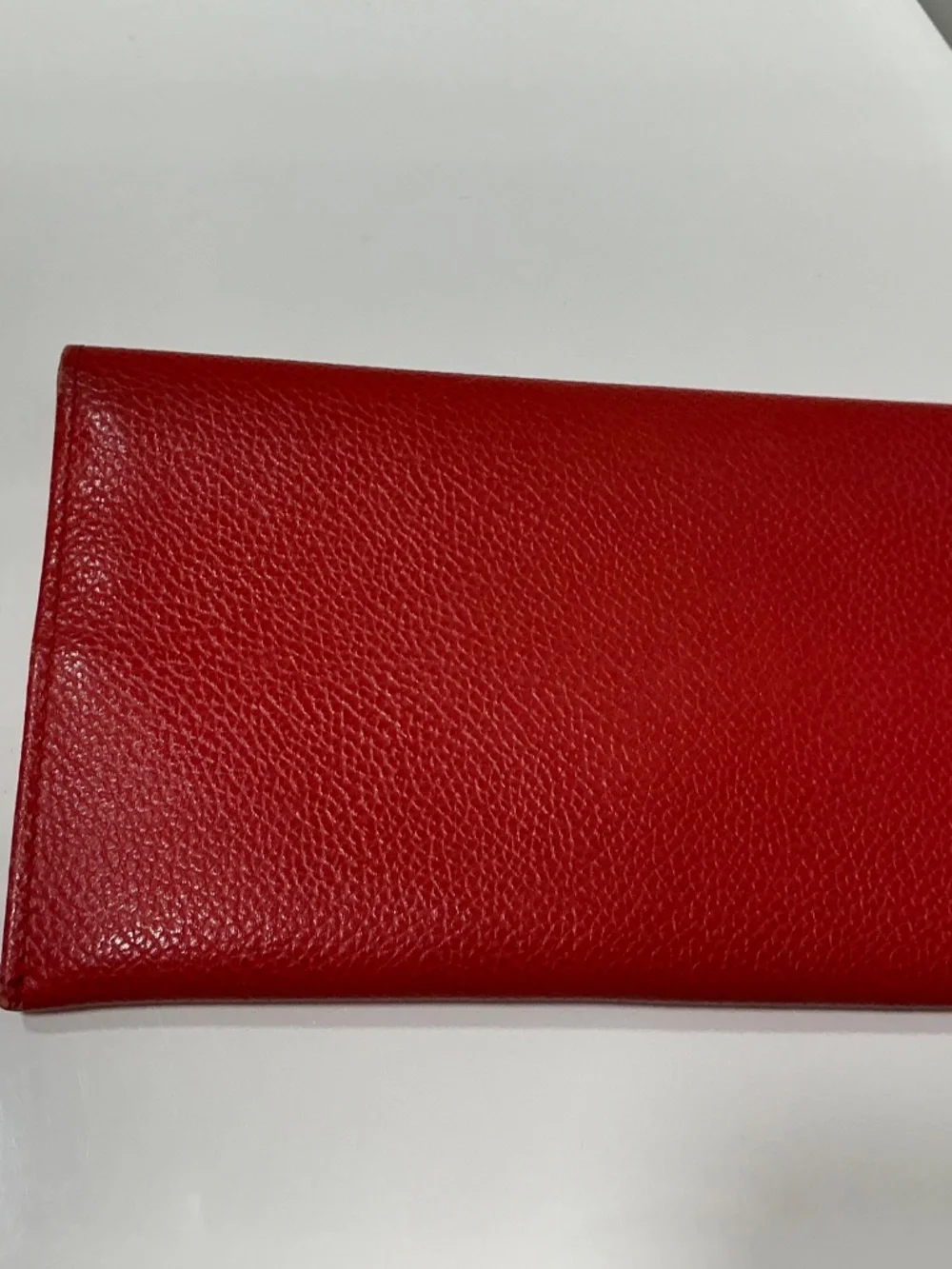 Vintage Burberrys red pebble leather clutch wallet - Picture 2 of 8